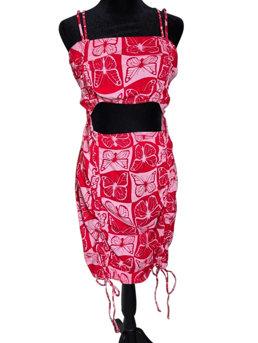 Wild Fable Red Butterfly Cutout Dress - Large
